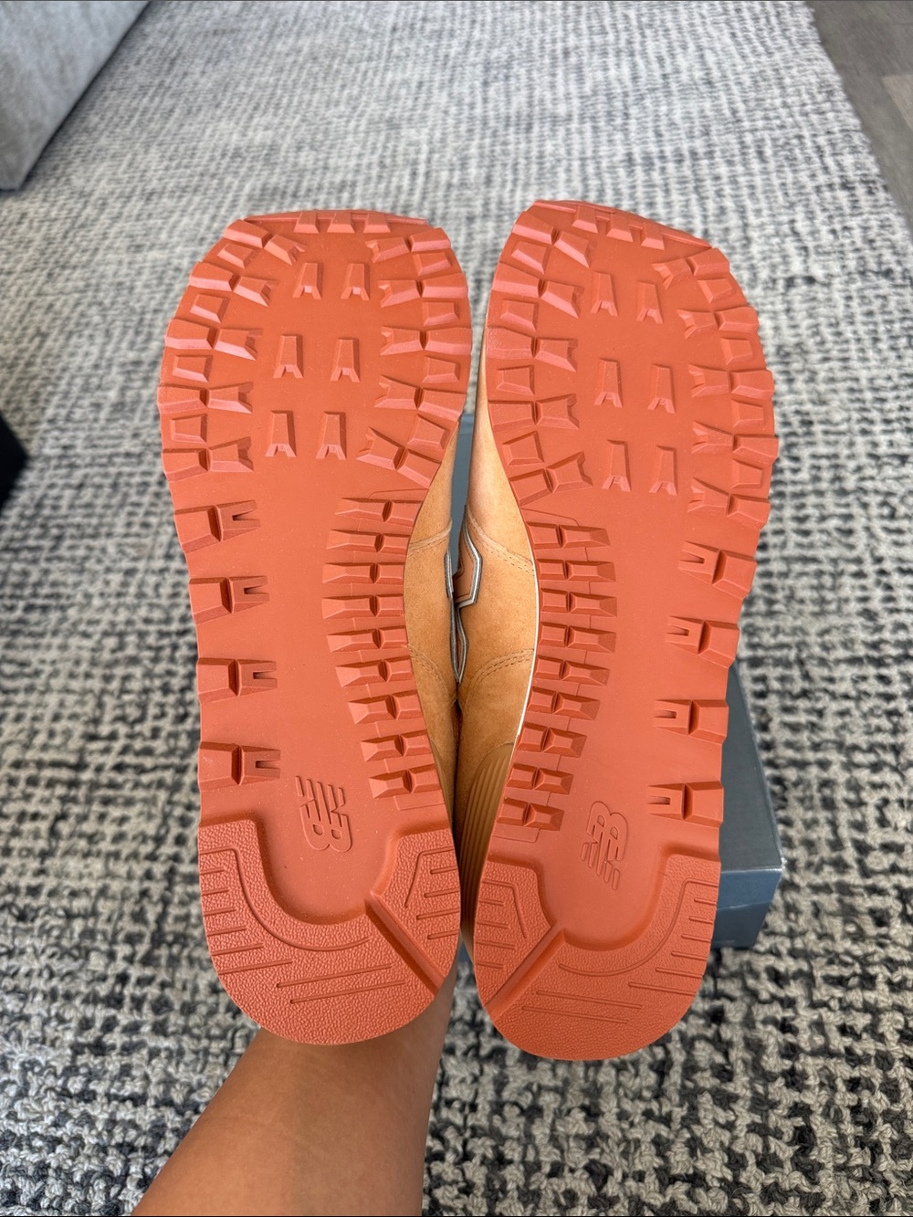 New Balance 574 Men's Sneakers in Orange and White - Picture 5 of 7